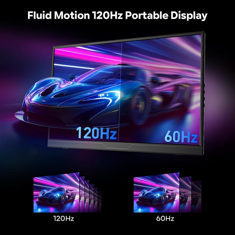 Dopesplay 16" Portable Monitor 1200P FHD 100% sRGB 120Hz Portable Display with Adjustable Stand, USB-C & HDMI External Gaming Monitor & Travel Screen for Laptop Mac PC Phone Xbox PS5 Switch - Image 2